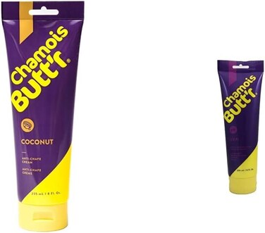 Chamois Butt'r Coconut Anti-Chafe Cream, 8 Ounce Tube &amp; Her' Anti-Chafe Cream, 8 ounce tube