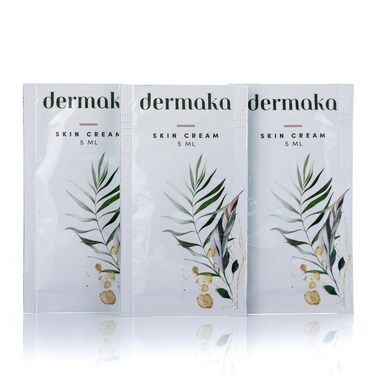 Dermaka 5ml 25 Packets All-Natural Skin Cream- Moisturizing Lotion Formulated by a surgeon to aide in healing skin, White