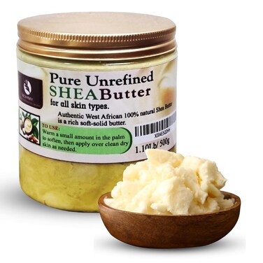 ALSOBEC Pure African Shea Butter Raw Organic, 100% Raw Shea Butter for Skin and Hair- Natural Unrefined Shea Butter, Best for Rough &amp; Dry Skin, 1 lb