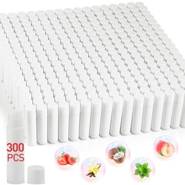 DMSKY Lip Balm Bulk Unlabeled 300 Pack, Custom Chapstick Bulk Natural Ingredients Vitamin E Shea Butter, Gift For Baby Shower &amp; Wedding Favors