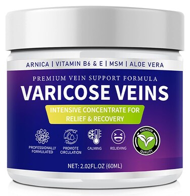 Varicose &amp; Spider Veins Soothing Leg Cream - Relaxing Leg Cream Formula - Fast-Acting Relief Cream - Expertly Crafted for Optimal Comfort 2oz丨60ml (1PC)