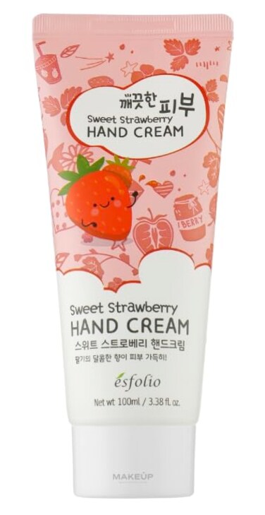 Esfolio - Sweet Strawberry Hand Cream - Korean Cute Fun K Beauty - Care For Skin - Fruit Scent Hand Lotion - 100ml/3.38 fl. oz.