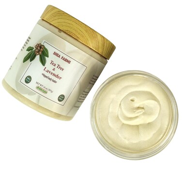 Body Butter Shea Body Moisturizer with Natural Essential Oils to Deeply Nourish, Protect, and Rejuvenate dry Skin - Tea Tree and Lavender 14 oz