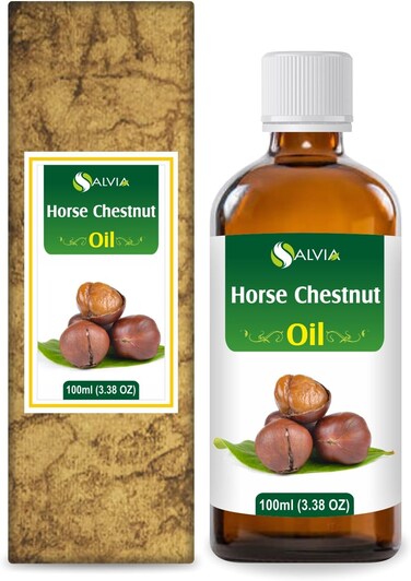 Salvia Pure Horse Chestnut Oil - Firms, Hydrates, and Tones Skin   Cosmetic Grade for Skincare, Hair Care, and DIY   100 ML
