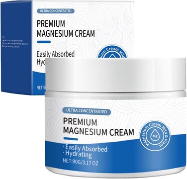 Magnesium Lotion, Topical Magnesium Cream with High Concentration for Feet, Face, Neck, Body, Muscle, Relaxation   Easy Absorption-3.17 OZ/ 90 G
