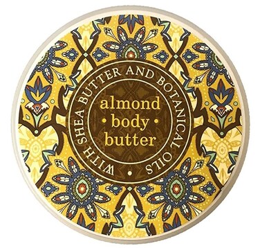 Greenwich Bay Trading Co. Scented Botanic Body Butter - Luxurious Hydration with Shea &amp; Cocoa Butter, Enriched with Vitamin E - 8 Ounce Tub (Almond)