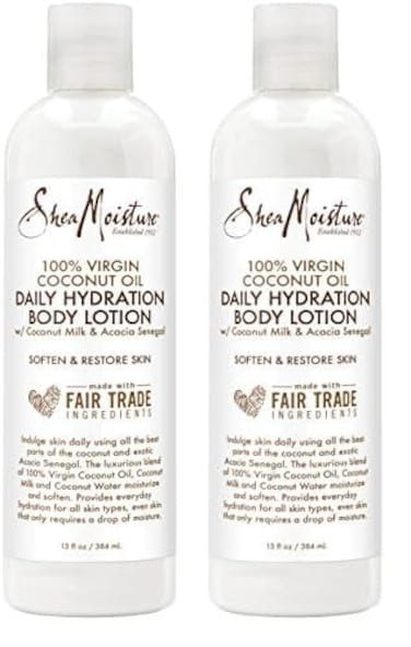 100% Virgin Coconut Oil Daily Hydration Body Lotion by Shea Moisture for Unisex - 13 oz Body Lotion (Pack of 2)