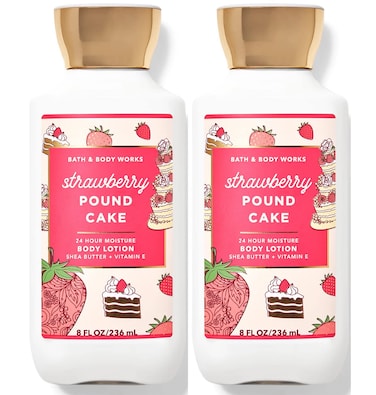Bath &amp; Body Works Bath and Body Works Super Smooth Body Lotion Sets Gift For Women 8 Oz -2 Pack (Strawberry Pound Cake)