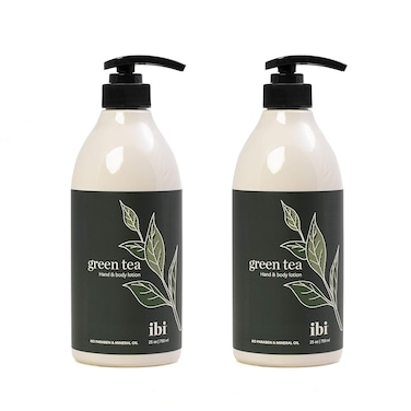IBI Mineral Oil Free Moisture Hand and Body Lotion For Dry Skin with Green Tea 25.4 fl oz / 750ml, 2 bottle