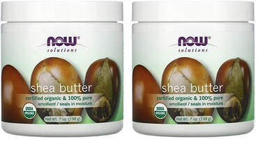 NOW Solutions, Certified Organic Shea Butter, Moisturizer For Rough And Dry Skin, 7-Ounce (Pack of 2)