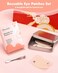 Under Eye Patches Silicone - 2 Pairs Reusable Eye Patches, Eye Wrinkle Patches, Reusable Under Eye Mask, Plump Fine Lines &amp; Wrinkles, with Metal Eye Cream Applicator, Tin Case, Cream Color