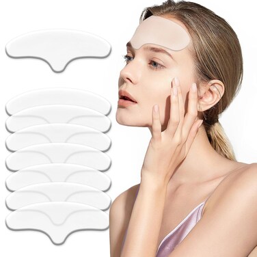 Pacify 8 Pcs Silicone Forehead Wrinkle Patches, Reusable Anti Wrinkle Silicone Patches for Smoothing Forehead Face Wrinkles &amp; Fine Lines Overnight