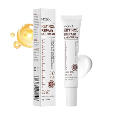 Retinol Repair Eye Cream, Daily Anti-Aging Wrinkle Cream with Retinol to Reduces Fine Lines, Dark Circles, Eye Bags &amp; Puffiness and Brighten Skin, 1.5 oz (1PCS)