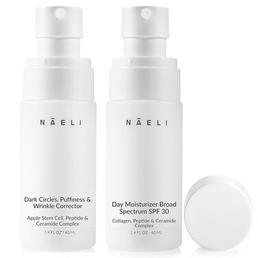 NAELI Collagen Face Moisturizer SPF 30 &amp; Apple Stem Cell Under Eye Cream Set - Anti Aging Skincare Gift for Women &amp; Men, Restores, Protects &amp; Reduces Wrinkles, Natural &amp; Cruelty Free, 1.4oz