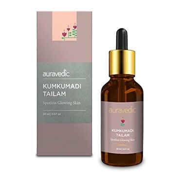 Kumkumadi Tailam Face Oil   Helps Reduce Fine Lines &amp; Spots   Hydrates Dry &amp; Dehydrated Skin   Fast-Absorbing &amp; Lightweight   Saffron Facial Moisturizer   1.01 Fl Oz/30ml