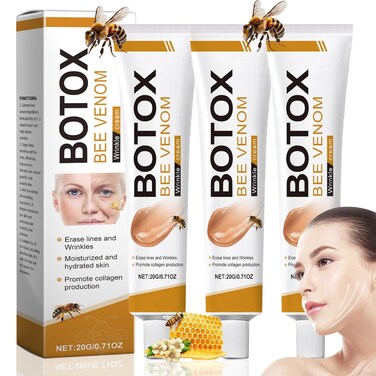 3PCS Botox Bee Venom Wrinkle Removal Cream, Bee Venom Anti-Wrinkle Firming Cream, Anti-Aging Bee Venom Face Cream Moisturiser, Bee Venom Repair Cream Lifting &amp; Recovery for All Skin Type
