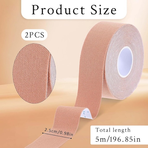 2 Pcs Facial Myofascial Lift Tape, Anti-Wrinkle Tape for Skin Firming, Toning &amp; Tightening Anti-Freeze Stickers Kinesiology Tape for Face, Neck &amp; Forehead Anti-Aging Face Patches - 1in X 16.4ft