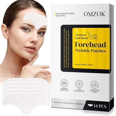 Marianp Forehead Wrinkle Patches With Snail Mucin - Smooth Fine Lines &amp; Wrinkles, Anti-Wrinkle Patches with Collagen,Aloe,Vitaminer, Anti Wrinkle Patches - For Overnight Use, 14 Patches