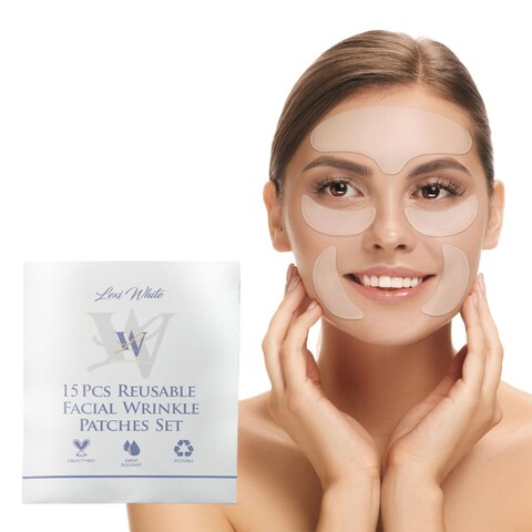 Reusable Facial Wrinkle Patches Set 15Pcs, Anti Wrinkle Patches, Face Tape for Wrinkles Overnight, Silicone Face Patches, Silicone Wrinkle Patches for Face Overnight, Silicone Patches for Wrinkles