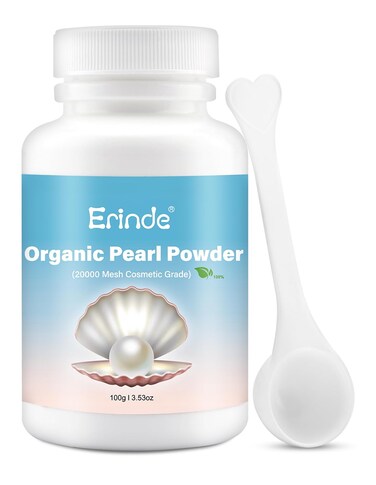 Erinde Freshwater Pearl Powder Organic, 100g 100% Natural Pearl Powder, Organic Pearl Powder for DIY Face Mask Cream Serums Lotion, Deep Cleansing, Pore-Shrinking, Anti-Aging Facial Mask