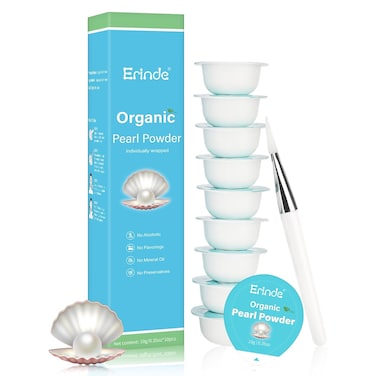 Erinde Freshwater Pearl Powder Organic, 10g*10 Pods Natural Organic Pearl Powder for DIY Mask, Cream And Lotion, Deep Cleansing, Pore-Shrinking, Anti-Aging Face Mask Skin Care, 100g/3.52oz