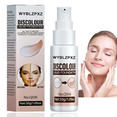 Color Changing Foundation,Moisturizing Concealer Cover Cream Long Lasting Flawless Colour Changing Liquid Foundation Brighten Skin Tone Full Coverage Makeup