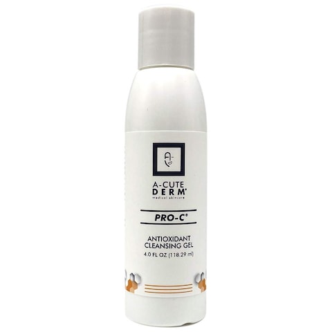 A-Cute Derm Pro-C Antioxidant Cleansing Gel Refreshing Hydrating Green Tea Extract and Vitamin C Helps in Calming Skin All Skin Types (4oz)