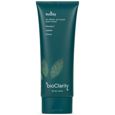 BioClarity Sudsy Body Wash   Salicylic Acid, Detoxifying Herb and Fruit Extracts to Deeply Cleanse, Exfoliate, and Moisturize   With Floralux, Jojoba &amp; Citrus   100% Vegan   8 fl oz