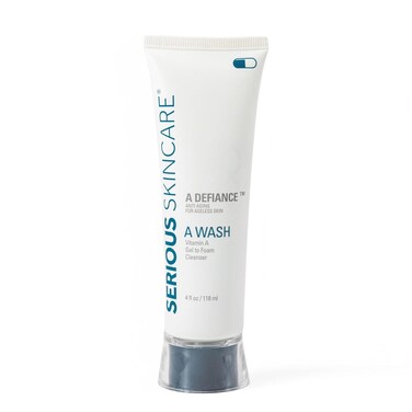 Serious Skincare - Gentle Cleansing and Exfoliating Retinol Facial Wash - Skin Hydrating Gel to Foam Cleanser - Clarify Pores - Removes Makeup, Oil, and SPF - Avena Sativa Extract - 4 Fl. Oz.