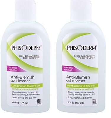 Phisoderm Anti-Blemish Gel Cleanser 6 oz (Pack of 2)