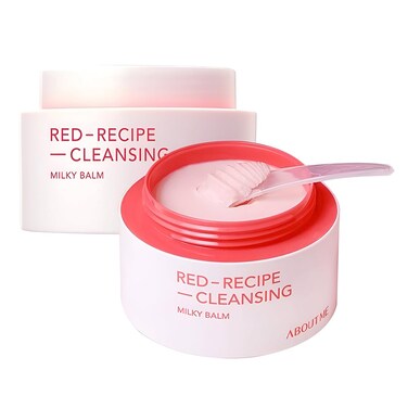 ABOUT ME Red Recipe Super Cleansing Balm - Soft Melting Milk Texture Makeup Cleansing Balm with Red Flower Complex, Red Superfoods &amp; Milk Extract (90ml/3.04oz)