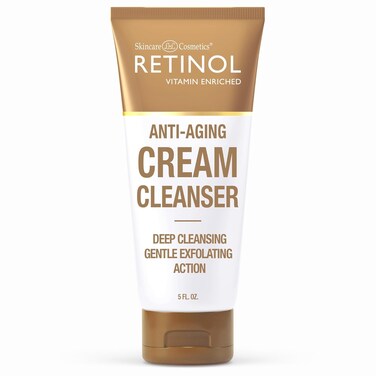 Retinol Cream Cleanser Anti-Aging &ndash; 5oz &ndash; Daily Deep Cleansing Facial Wash Improves Skin Texture, Moisturizes, And Exfoliates for Softer Face &ndash; Renewing Vitamin A Minimizes Wrinkles and Fine Lines