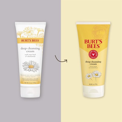 Burt&#39;s Bees Face Wash, Deep Facial Cleansing Cream, College Back to School Dorm Essentials, All Natural Cleanser with Chamomile, 6 Ounce (Pack of 3) (Packaging May Vary)
