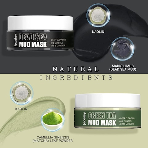 Face Clay Mask-Facial Dead Sea Mud Mask,Green Tea Mud Mask,Purifying Pore,Remove Blackheads,Control Oil,Anti Aging,Travel Size Mother&#39;s Day Gift Sets for Women and Men-2.8Oz*2