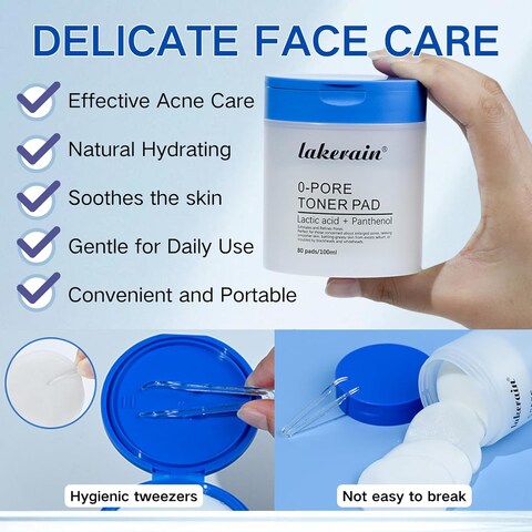 Zero Pore Pads Korean Skin Care - Facial Toner Pads for Exfoliation &amp; Pore Care - Gentle Exfoliating Toner Pads - Exfoliating Pads for Face with 4.5% AHA &amp; 0.45% BHA,Pore Minimizer for Face (80 Pads)