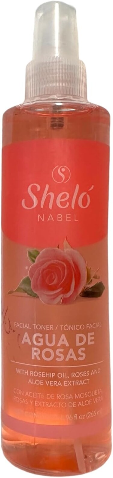 Facial Tonic with Rosehip Oil, Roses and Aloe Vera Extract, 8.96 fl oz/Tonico Facial Agua de Rosas Relaja e Hidrata para Piel Sensible 265ml.