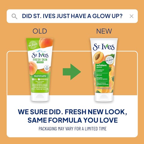 St. Ives Fresh Skin Apricot Face Scrub, Deep Exfoliator Skin Care for Clean, Glowing Skin, Oil-free Facial Scrub Made with 100% Natural Exfoliants, 6 oz, 4 Pack