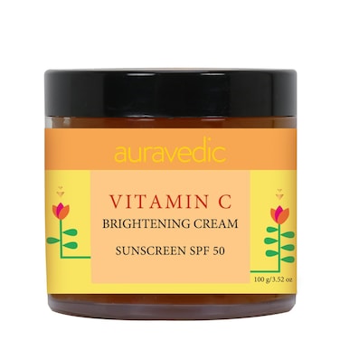 Vitamin C Face Cream with SPF 50   Reduces Sun Damage &amp; Revives Dull Skin   Organic Hydration   Argan &amp; Avocado Oil Infused Sunscreen Moisturizer   3.53 Oz (100g)