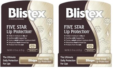 Blistex Five Star Lip Protection Balm, 0.15 Ounce &ndash; Wind &amp; Water-Resistant Lip Care, Broad Spectrum SPF 30 Sun Protection, Soothes Cold Chapped Lips, Hydrating Lip Treatment, Holds in Moisture