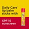 Carmex Daily Care Moisturizing Lip Balm Stick, Cherry, Strawberry, Wintergreen, SPF 15, 0.45 oz, 3 Ct (4 pack) (Bundle)