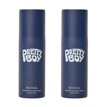 Prettyboy Face Revival Gel Moisturizer For Men - Hydrating Cream That Refreshes Dry Skin, Irritation, &amp; Redness - Supports Anti Aging &amp; Anti Wrinkle - Fragrance Free - 2 Count