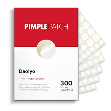 Pimple Patches for Face, 4 Size 300 Counts Acne Patches, Hydrocolloid Patches for Covering Zits and Blemishes, Spot Stickers with Salicylic Acid, Tea Tree Oil &amp; Calendula Oil