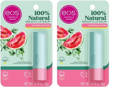 eos 100% Natural Lip Balm- Watermelon Fros&eacute;, Dermatologist Recommended for Sensitive Skin, All-Day Moisture Lip Care, 0.14 oz (Pack of 2)