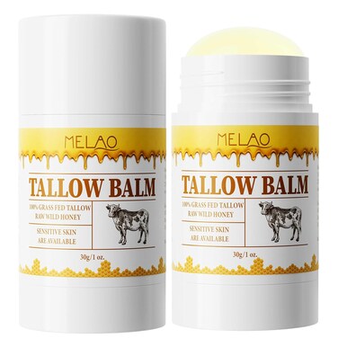 Tallow Balm Stick - Multi-Purpose Moisture Stick for Face &amp; Body, Tallow and Honey Balm for Dry Skin, Lips &amp; Cuticles, Soothing &amp; Hydrating, Beef Tallow Moisturizer
