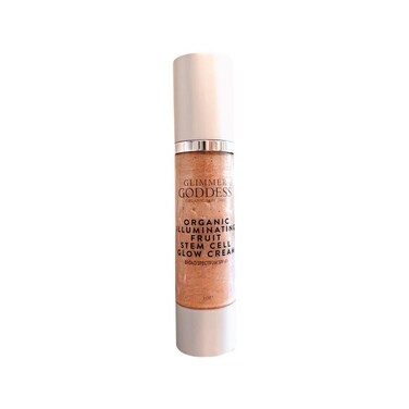 Glimmer Goddess Organic Illuminating Fruit Stem Cell Glow CC Cream SPF 45 - Skin Moisturizer with Anti-Aging, Nourishing Pearls, Vegan, Reef-Safe, Dry Skin, ROSE GOLD GLOW 2 oz