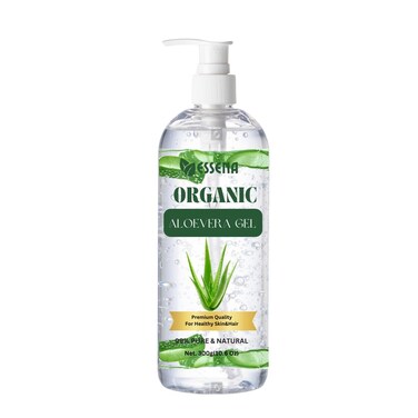 Organic Aloe Vera Gel from freshly cut 100% Pure Aloe - Big 12oz - HighestQuality, Texas grown, Vegan, Unscented - For Face, Skin, Hair, Sunburn relief