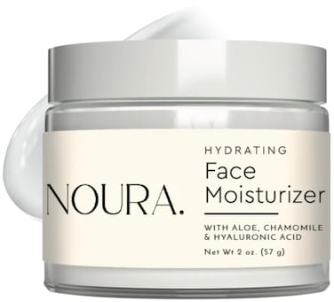 Noura Hydrating Face Moisturizer Cosmetics - Lightweight Daily Moisturizer for Hydration &amp; Scar Repair with Aloe, Hyaluronic Acid, Chamomile &amp; Vitamins E, C &amp; B, 2oz