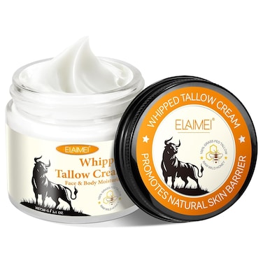 Beef Tallow for Skin,Tallow and Honey Balm, Beef Tallow for Face, Beef Tallow Skincare, Tallow Face Moisturizer,Grass-Fed Beef Tallow &amp; Raw Wild Honey Blend, Natural Moisturizer Hydrates for Dry Skin