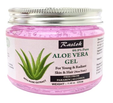 Aloe Vera Gel Pure Natural Organic Aloe Gel For Moisturizing Face Skin &amp; Hair Care (Rose, 11.46 OZ)