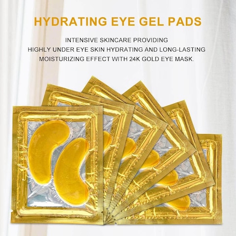 24K Gold Under Eye Mask (20 Pairs) - Under Eye Mask for for Puffy Eyes and Dark Circles. With Hyaluronic Acid &amp; Collagen